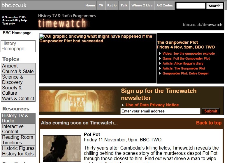 Timewatch Website