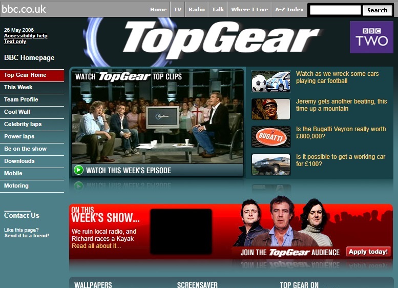 Top Gear Broadband Website