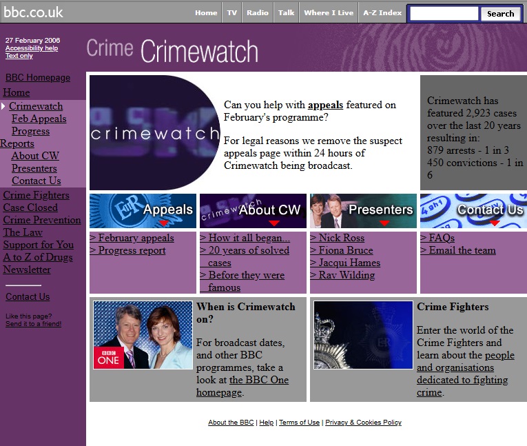 Crimewatch Website 2006