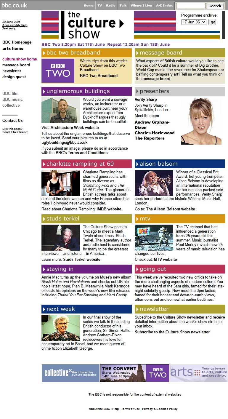 The Culture Show Website 2006