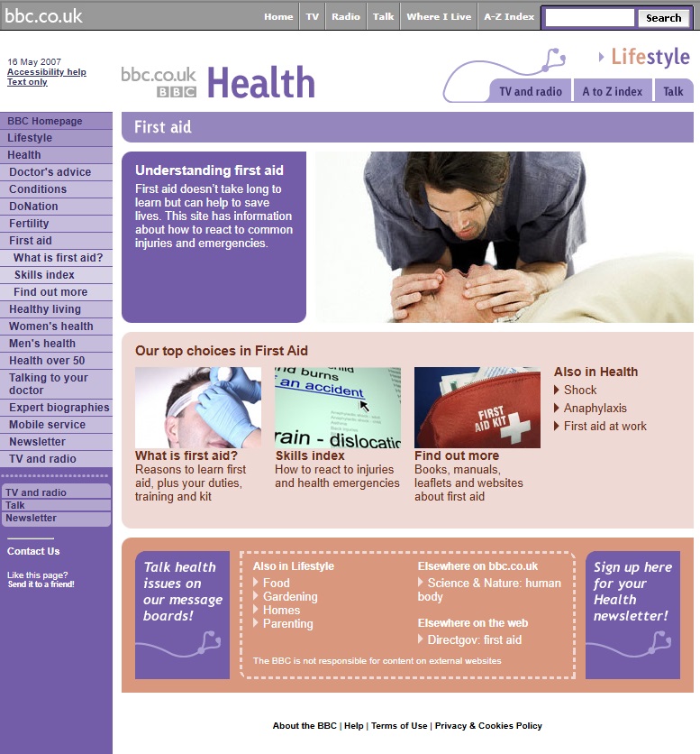 First Aid Action Website