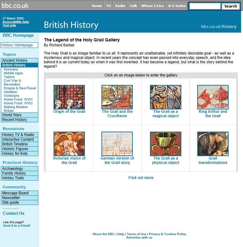 Holy Grail Gallery Website