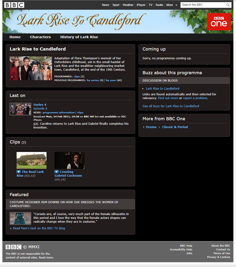Lark Rise To Candleford Website