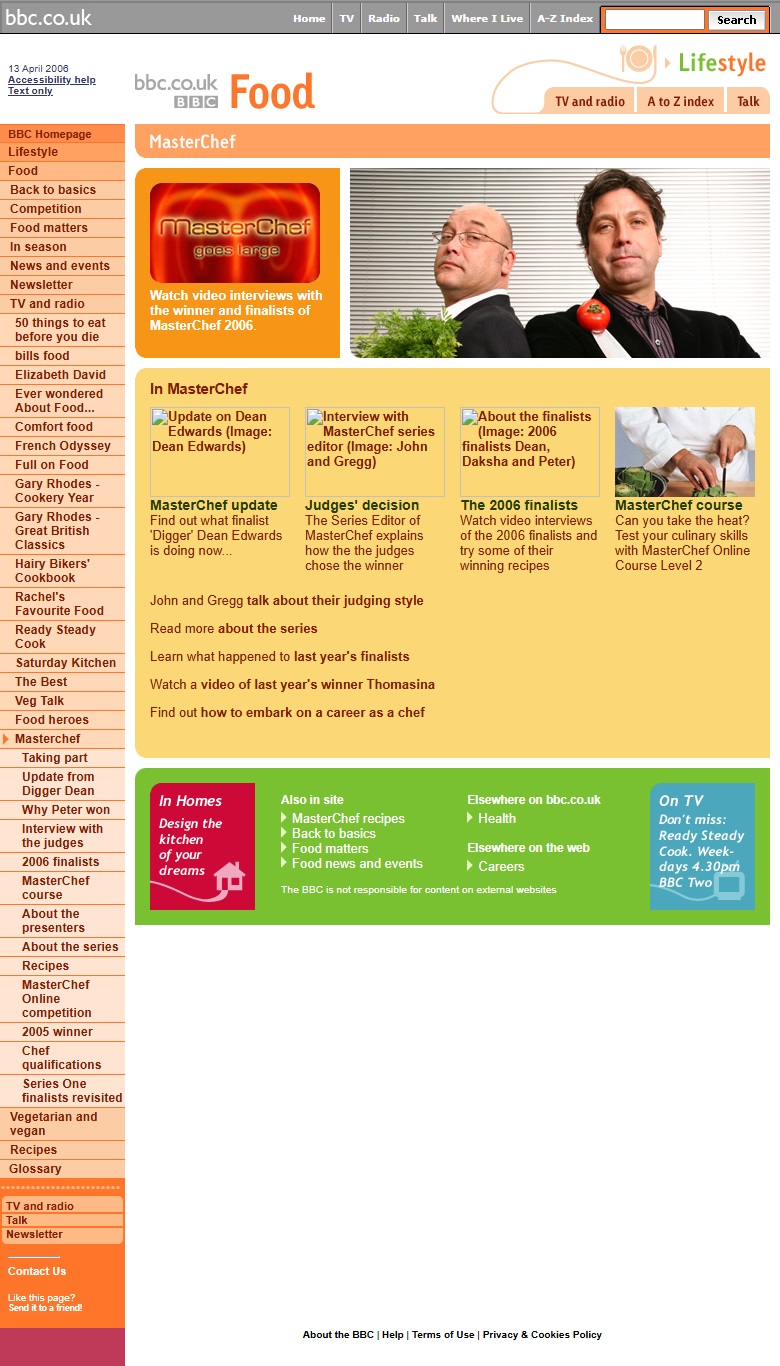 Masterchef 2006 Website