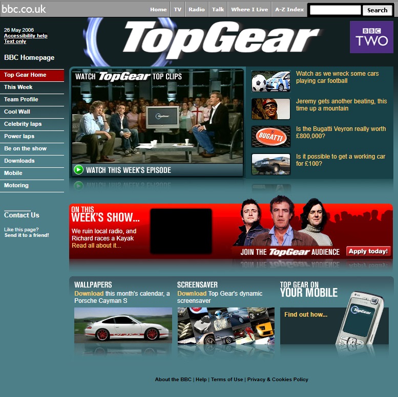 Top Gear Broadband Website